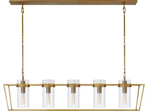 PRESIDIO LARGE LINEAR - Brass pendant lamp _ Visual Comfort Europe